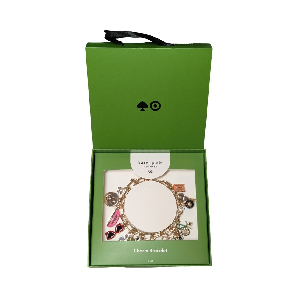 ⭐B2 Kate Spade New York x Target Mixed Novelty Chunky Charm Bracelet Gold NWT